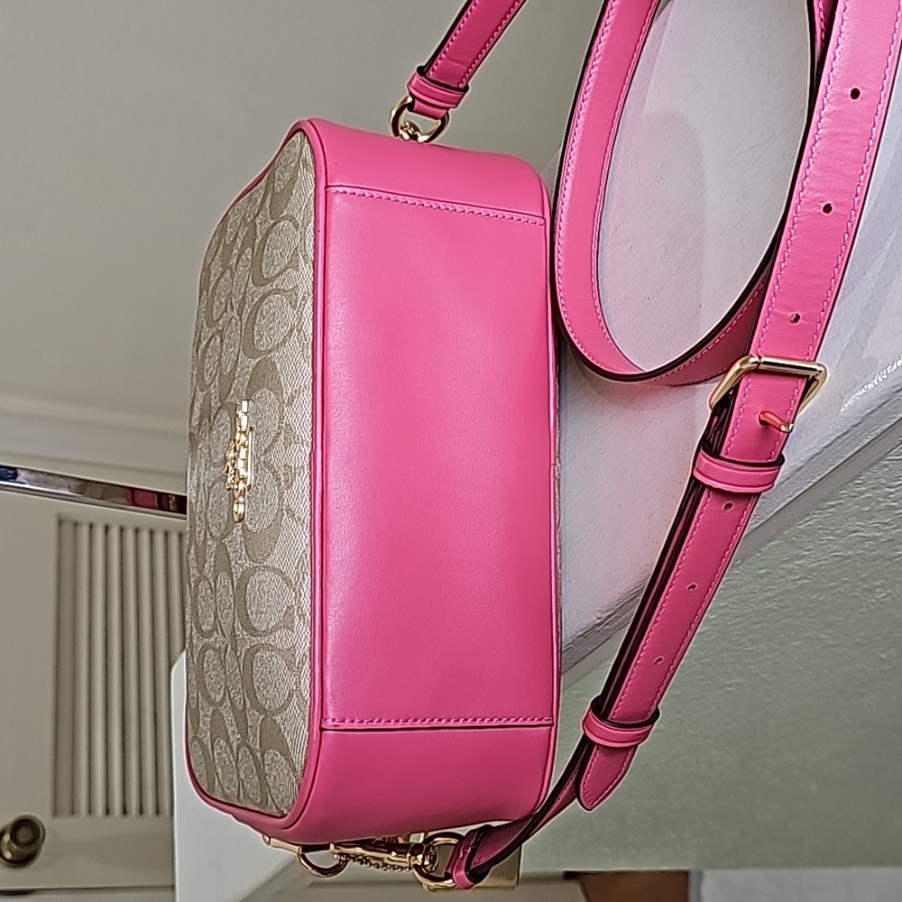 Coach Pink and Tan Crossbody Bag - Picture 9 of 16